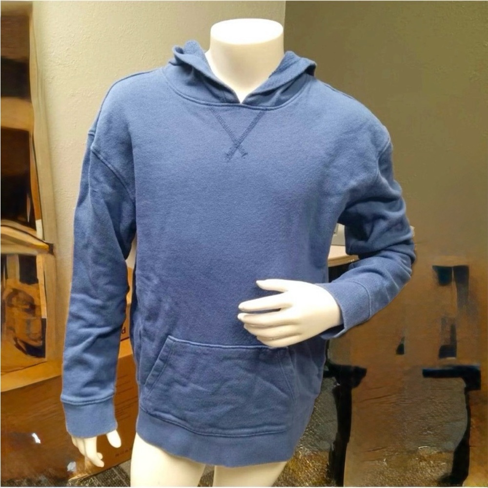 Cat & Jack Boys Solid Blue Hooded Sweatshirt